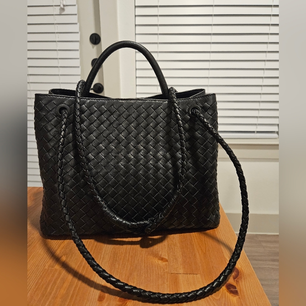 Quince Italian Leather Handwoven Satchel